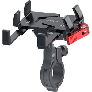Tiakia Bike Phone Mount - Universal Motorcycle Mount Anti Shake & Anti-Theft, Face & Touch ID Bicycle Phone Holder 360° Rotation for 4.5-7 inches Smartphone