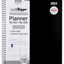 See It Bigger Monthly & Weekly Planner, October 2023 - December 2024 (9.75" x 11") Black