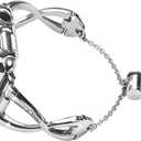 For Apple Watch 38MM 40MM 41MM 42MM 44MM 45MM 46MM, Metal Bracelet Fancy Replacement Charm Bands With Protective Case For Women (Silver)