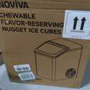 inoviva Nugget Ice Maker Countertop, 40lbs/24H Soft Chewable Pellet Ice Machine with Self-Cleaning, Sonic Ice Maker for Home Kitchen, Office - Black Stainless