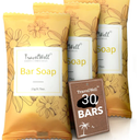 Bar Soap Bulk - 30 Pack, 0.75 oz Rectangular Travel Size Soap Bars - Individually Wrapped for Hotels and Motels - Great for Vacation Rental and Airbnb Toiletries or Hygiene Kits Supplies