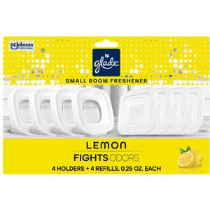 Glade Small Room Freshener Starter Kits, Lemon, 4 Devices + 4 Refills, 1.0 fl oz