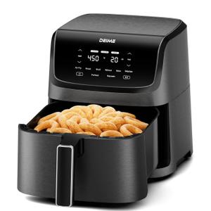 DEIME Air Fryer 7.2 QT 1700W Oilless Oven Healthy Cooker Air Fryers Large Capacity with 8 Presets, LCD Touch Screen, Customerizable Cooking, Non-Stick Basket (Black)