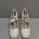 IDIFU IN4 Mary Jane Shoes Platform Chunky High Heels Closed Toe Dress Shoes for Women Wedding Work Business Homecoming Party Shoes Comfortable Casual Dressy Square Toe Heels Pumps, Size 8.5