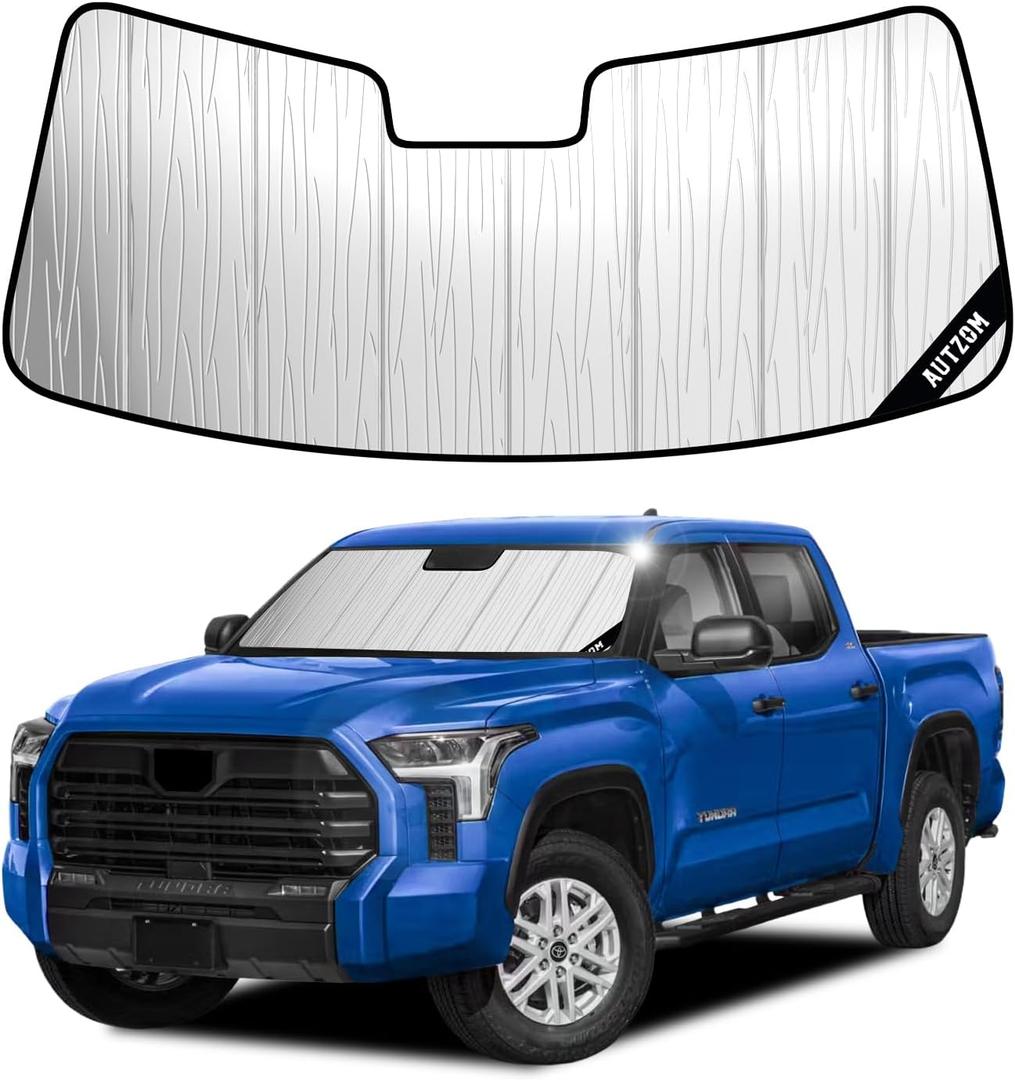 Windshield Sun Shade for Toyota Tundra 2022-2026, Custom-fit Windshield Cover, Keep Vehicle Cool, Protect Dashboard, Foldable Car Window Shades Toyota Tundra Accessories