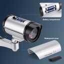 FITNATE Fake Camera, Dummy Camera CCTV Surveillance System with LED Red Flashing Light with 4 Safety Warning Stickers, Fake Security Camera for Outdoor & Indoor Use (4 Packs, Silver)