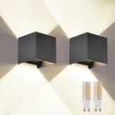 2 Pcs Outdoor Wall Lights Exterior/Interior G9 Wall Sconces Up and Down Lights IP65 Waterproof Outdoor Lighting Square Aluminum Black 4000K Natural Lights Replaceable bulb, Adjustable Light Angle (G9-3.94in.2 Pack)