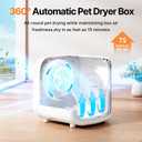 75L Large Automatic Pet Dryer Box for Cats & Small Dogs - App-Controlled, Ultra-Quiet Hands-Free Drying with Smart Safe Temperature & Overheat Protection - Ideal for Multi-Pet Homes