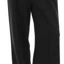 Wide Leg Sweatpants Women - Baggy High Waisted Straight Leg Loose Sweat Pants with Chic Seams Drawstring Pockets (Medium, 1-black)