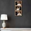 YiPinYin Dark Gold 5x7'' Bamboo Detail Designs Hinged Triple Metal Picture Frame,Elegant Gold Plated Wedding Photo Frames With Soft Touch Velvet Backing for Desktop and Wall Dcor