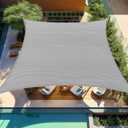 Shade&Beyond Custom 8'x12' Sun Shade Sail Rectangle, UV Block Sunshade Breathable for Backyard Yard Deck Garden Outdoor Facility and Activities, Light Grey, (We Make Custom Size) (0 8' x 1 2')