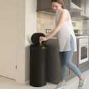 iTouchless 50 Liter / 13 Gallon Sensor Kitchen Trash Can with Odor Filter Slim Round Black Stainless Steel Automatic Garbage Recycling Bin for Home, Office, Business, Garage