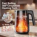 Electric Kettle with Digital Display & Temperature Control, 1.0L Stainless Steel Water Boiler, 1200W Fast Boiling, 4H Keep Warm, BPA-Free Auto Shut-Off, Tea Coffee Kettle for Home Office 120V, White