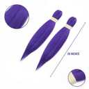 2Pcs 26in Purple Braiding Pre Stretched Synthetic Fiber Hair Extensions Braiding Hair Long Straight Hair For Cosplay Halloween Stage Performances And Masquerade Parties