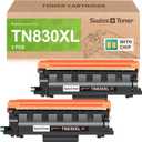 Compatible TN830XL TN830 TN830 XL TN-830 TN-830XL Toner Cartridges Replacement for Brother DCP-L2640DW HL-L2460DW L2480DW MFC-L2820DW XL HL-L2405W HL-L2400D 2465DW Printer, 2 Pack Black