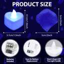 Caffox 3000Pcs Rose Petals with 36Pcs LED Tea Lights Candles, Rose Petals and Candles Set for Romantic Night, Romantic Decorations for Special Night, Valentine's Day, Wedding, Anniversary(Blue)