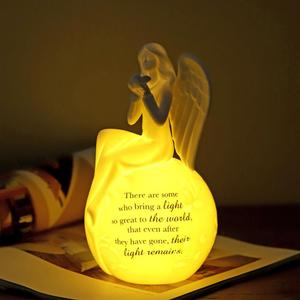 Sympathy Angel for Loss of Loved one Memorial Gift Lighted up,Perfect as Remembrance & Sympathy Gifts Glow in Dark,Best comforting 8" h