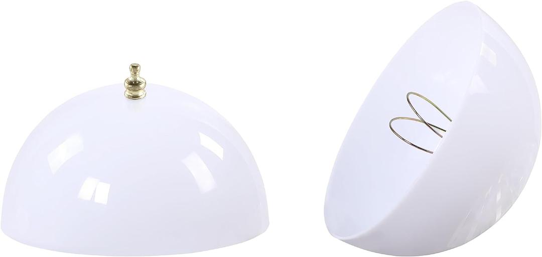 Aspen Creative 28008-15-2, Clip-on Dome Shade for A-Type Bulb Indoor Location Light Fixtures/White Finish, 7 5/8" Diameter x 4" Height, 2 Pack