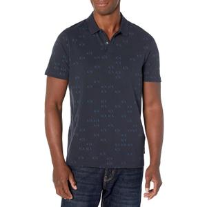 Armani Exchange Men's Allover Printed Logo Stretch Polo Shirt, XS