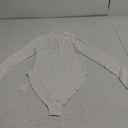 GEMBERA Womens Stretchy Long Sleeve Turtleneck Ribbed Knit Fitted Basic Bodysuit Shirt (Small, White)