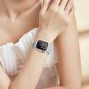 Bling Case for Apple Watch Apple Watch SE 3 (2025)/ SE2/ SE/Series 6/5/4 44mm Screen Protector, Woman Glitter Crystal Rhinestone Scratch Resistant Overall Protective Bumper Cover, Colorful