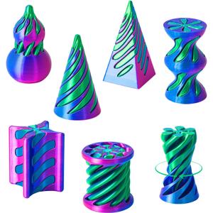 6 Pack Spiral Cone Fidget Toys - Impossible Cone 3D Printed Impossible Pyramid Pass Through 3D Printed Toy Mini Sensory Toy for Stress Relief Anxiety, Desktop Decoration Gifts for Adults Teens Kids