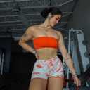 GILLYA Workout Shorts for Women 3.6" Scrunch Butt Lifting High Waisted Seamless Biker Shorts for Running Gym Yoga (L)