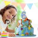 Purple 0 Birthday Number Candles,Glitter Blue Purple Pearls Mermaid Tail Number Birthday Candles for Girls Women Mermaid Themed Party Decorations Party Favors Cake Topper