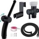 BARROCK Advanced Handheld Bidet Sprayer Set for Toilet, Bathroom Ergonomic Jet Bidet Spray Attachment Kit for Muslim Shower, Feminine Hygiene, Bathing Pets and Washing Baby Cloth Diaper, Matte Black