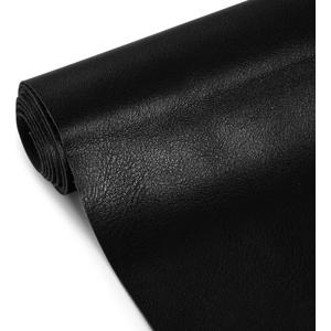 Faux Leather Fabric, Marine Vinyl Upholstery Fabric 55" x 36", 1.05mm Thick Soft Durable Synthetic Material for Sofa Chairs Bags Car Seats Furniture DIY Crafts Sewings, Black (Pre-cut 1 Yard (54" x 36"))