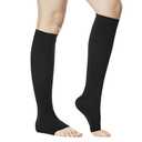 20-30 MmHg Medical Toeless Compression Socks for Women and Men,Legs Compression Sleeve Ankle Wide,Open Toe Stockings Compressions Knee Post for Varicose Vein,Circulation Recovery,for Travel,Run (Black, S)