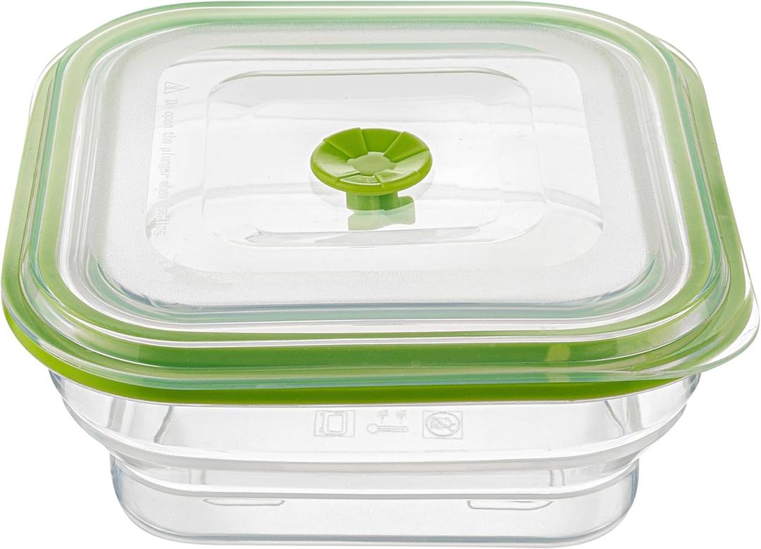 Restaurantware-Fresh Hero 37 Ounce Storage Containers, 1 Durable Airtight Food Containers - Microwavable, Freezable, Green Silicone Collapsible Containers, Dishwashable, With Vented Lids