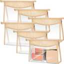 Baderke Boho Clear Cosmetic Makeup Bags with Zipper Small Toiletry Bag Multi Purpose Waterproof Pouch Travel Makeup Organizer Cosmetic Pouch for Women Men (6pcs)