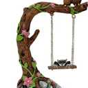 Jumping Spider Accessories, Funny Fairytale Garden Swing, Jumping Spider Climbing Toy, Garden Tree Owl Figurines for Jumping Spider Enclosures Accessory Decoration