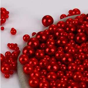 Assorted Pearls Beads, No Holes, 3-10mm Crafts, Red Loose Pearls for Vase Fillers, DIY, Table Scatter, Wedding, Birthday Party, Home Decoration
