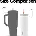 Owala Stainless Steel Triple Layer Insulated Travel Tumbler with Spill Resistant Lid and Straw, BPA Free, 24 oz, Grey/White (Iced Tea)