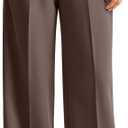 NIMIN Women Wide Leg Work Pants High Waisted Dress Trousers with Pockets (XXL)