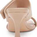 Ermonn Mules For Women With Heels Stiletto Square Toe Heeled Sandals Two Adjustable Strap Faux Leather Slip On Slippers