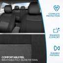 BDK PolyPro Car Seat Covers Full Set in Charcoal on Black Front and Rear Split Bench for Cars, Easy to Install Cover Set, Accessories Auto Trucks Van SUV, Gray