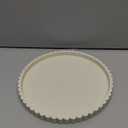 Round Bathroom Tray Silicone Kitchen Counter Decor Vanity Organizer Decorative Coffee Table Tray for Perfume, Candle, Soap Dish, 9 Inch, Beige