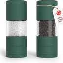 LARS NYSM Salt and Pepper Grinder Set, Manual Salt and Pepper Mills with Adjustable Ceramic Grinder, Design Spice Shaker Set (Pine Green)