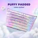 2 x Hiroyuki Iridescent Makeup Bag, 14 inches Cosmetic Bag, Large Capacity Travel Pouch (Hair, purple)