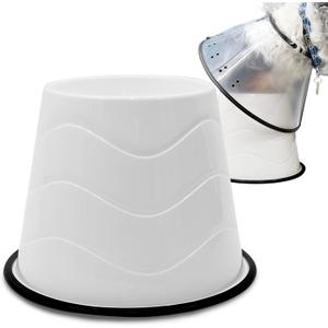 No Slip Base Elevated Bowls for Dogs Wearing Cone - Raised Bowls for Large Dogs - 2 Pair