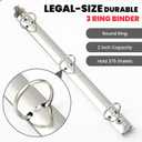 Henoyso 4 Pcs 8.5" x 14" Legal Size Binder, 3 Ring, 2 Inch, White