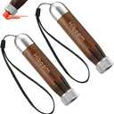 Hiboom 2 Pack Crayon Holder for 1/2'' Round or Hexagonal Marking Crayons, Wood Lumber Crayon Holder with Metal Chuck, Metal Caps and Nylon lanyard, Walnut Handle