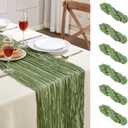 6 Pack Sage Green Cheesecloth Table Runner 10FT Long Boho Gauze Table Runner Rustic Sheer Runner for Wedding Bridal Baby Shower Birthday Party Table Decor Thanksgiving Christmas Decorations