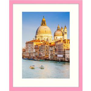 Wyooxoo 16x20 Picture Frame Pink Solid Wood Photo Frames Display Pictures 12x16 with Mat or 16x20 Without Mat Colorful Frame For Horizontal Vertical Wall Mounting
