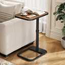 Kitstorack Upgraded TV Tray Table with Panel Lock, 90 Flip-Over Design & Adjustable Height, Sofa Arm Side Table for Eating, Laptop, Couch, Bed, or Small Spaces, Espresso