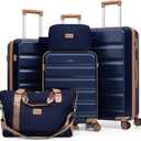 Luggage Sets 5 Piece,Suitcases with Wheels,ABS Hard Case Luggage with TSA Lock Spinner Wheels,Carry On Luggage Set (20/24/28 Inch) (RoyalBlue)