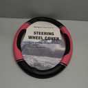 Road Comforts Leather Steering Wheel Cover - Made with PVC Leather - Anti-Slip, Universal Fit 14 1/2 inches to 15 inches - Hot Pink